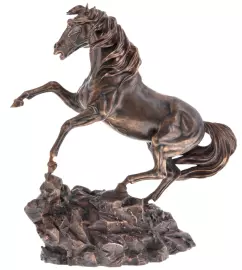 Авторская скульптура из бронзы "Конь на скале"