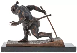 Авторская скульптура из бронзы "Борцы с мечами"