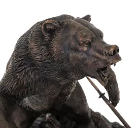 Авторская скульптура из бронзы "Охота на медведя"