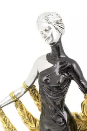 Статуэтка "Дама с собачкой" с серебрением и золочением