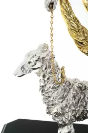 Статуэтка "Дама с собачкой" с серебрением и золочением