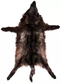 Ковер из шкуры волка (черный)