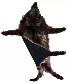 Ковер из шкуры волка (черный)