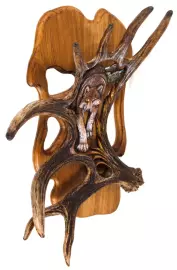 Панно из рога лося "Волк"