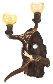 Бра "Собака и глухарь" (рог лося)