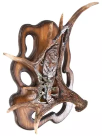 Панно "Рысь" (Рог лося)