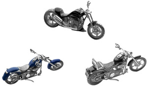 Набор коллекционных мотоциклов «Harley Davidson» из серебра