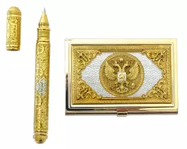 Businessman's kit (Prestige pen + Coat of Arms business card holder)