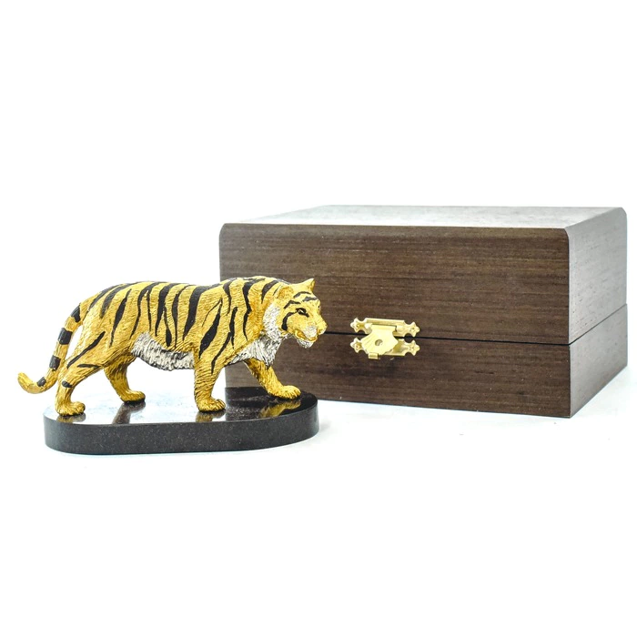 Tiger on a small stand (dolerite)