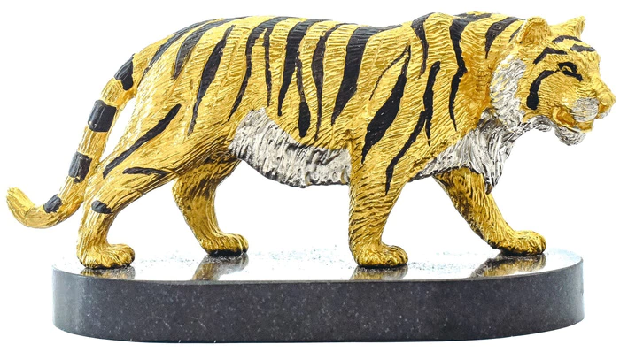 Tiger on a small stand (dolerite)
