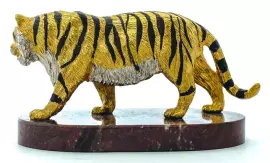 Тигр на подставке малый, яшма