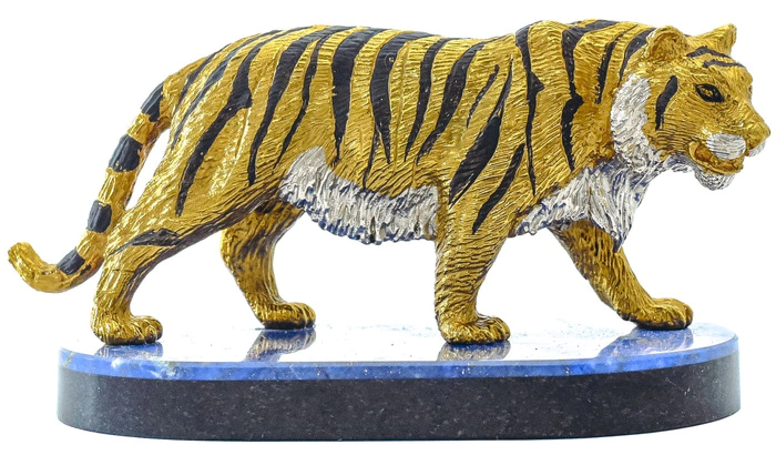 Tiger on a small stand (dolerite)