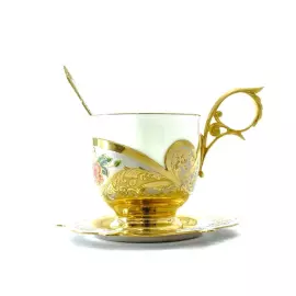 Набор кофейный "Красный цветок" на 1 персону