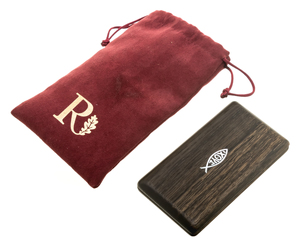 Business card holder "Fish" (stained oak)