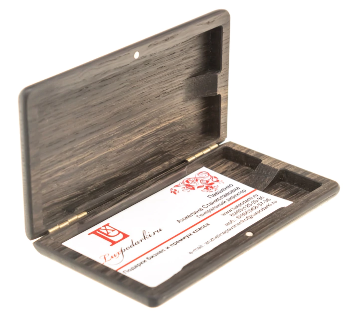 Business card holder "Fish" (stained oak)