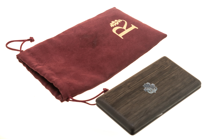 Business card holder "Flourishing Cross" (stained oak)