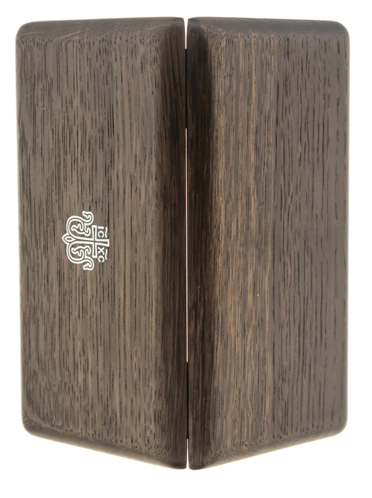 Business card holder "Flourishing Cross" (stained oak)