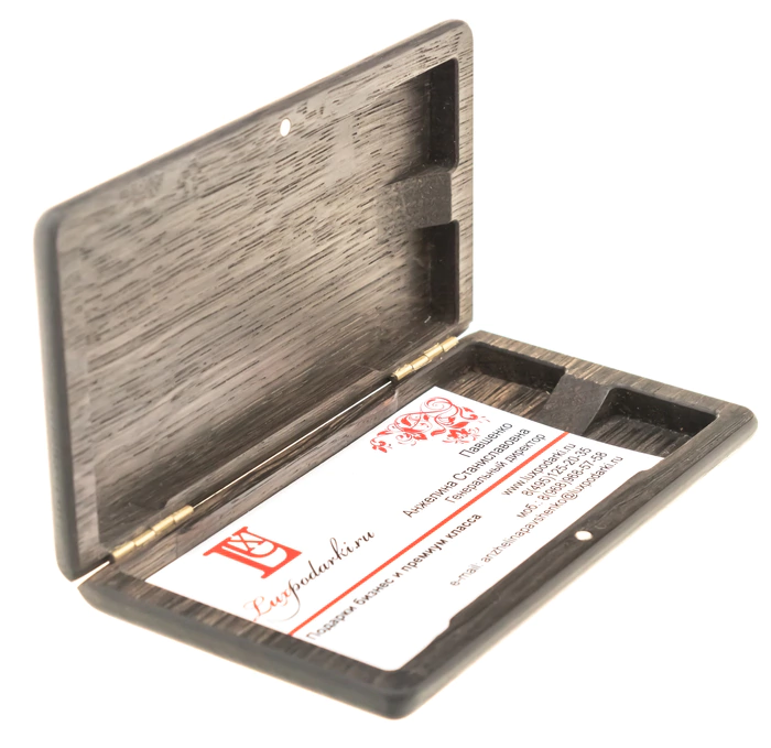 Business card holder "Flourishing Cross" (stained oak)