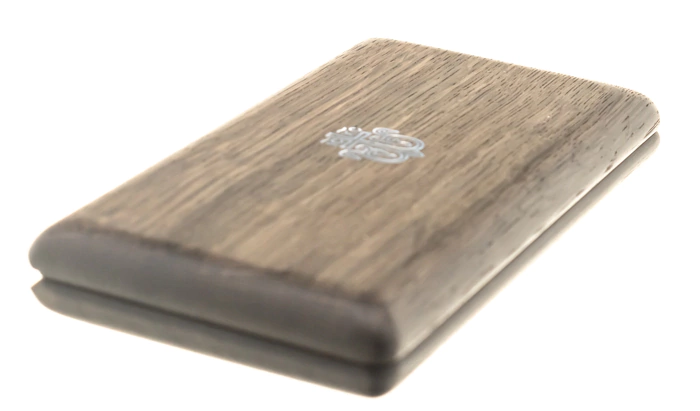 Business card holder "Flourishing Cross" (stained oak)
