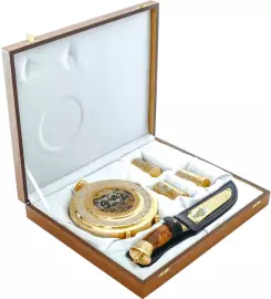 Hunting set "Duck hunting" with stacks of cartridges, Zlatoust