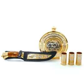 Hunting set "Duck hunting" with stacks of cartridges, Zlatoust