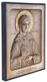 Икона "Святая Блаженная Матрона" (липа, мореный дуб)