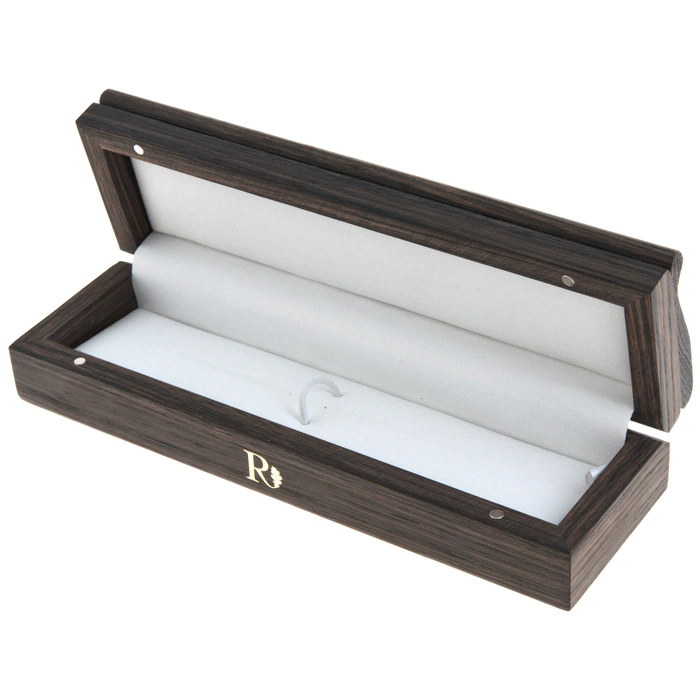 A box-pencil case made of stained oak