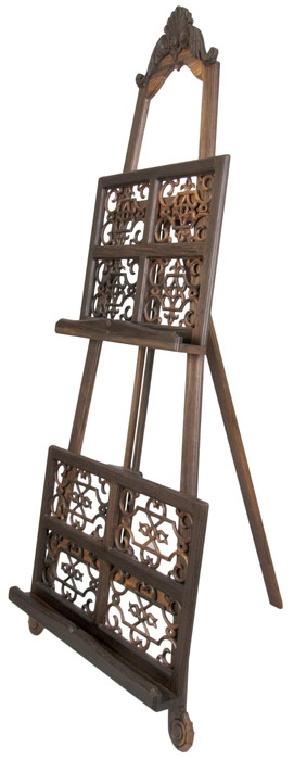Stained oak easel