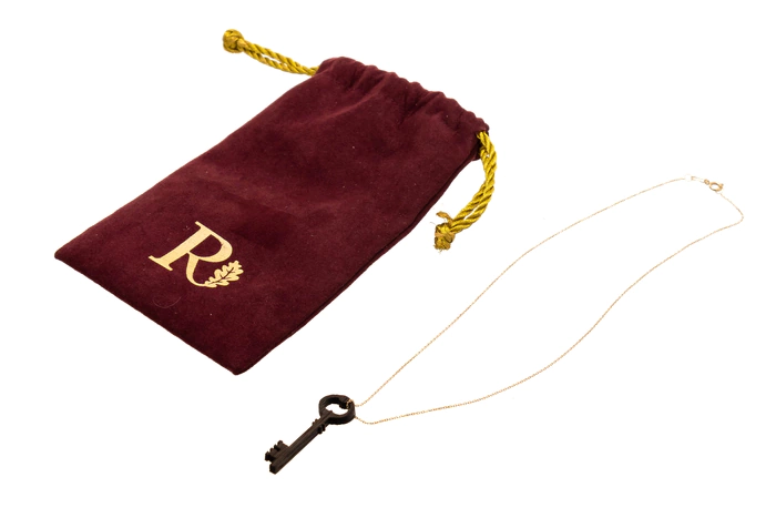 Pendant with chain "The key to happiness and success" (silver)