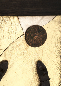 Stained oak panel "Happiness, health, money, good luck"