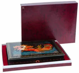 Шкатулка для бумаг "Тройка" Корнилов, Палех Шкатулка для бумаг "Тройка" Корнилов, Палех