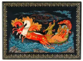 Шкатулка для бумаг "Тройка" Корнилов, Палех Шкатулка для бумаг "Тройка" Корнилов, Палех