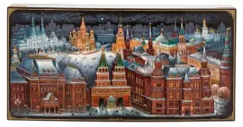 Шкатулка Холуй "Зимняя Москва"