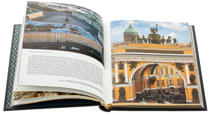 Leather-bound gift book "Saint Petersburg" in English