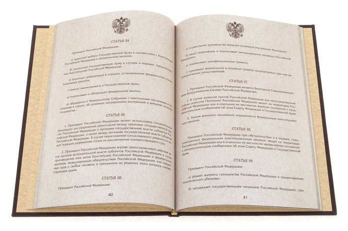 Gift book in a leather flight "Constitution of the Russian Federation 2020"