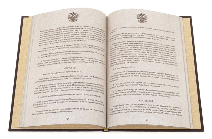Gift book in a leather flight "Constitution of the Russian Federation 2020"
