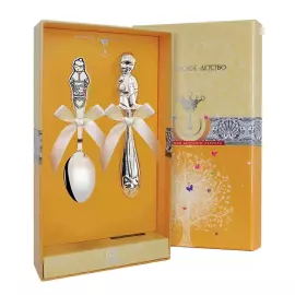 Серебряный набор для малышей "Мальчик": ложка и погремушка, на 1 персону