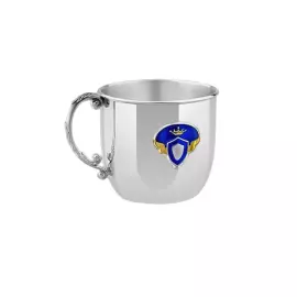 Серебряный детский набор "Принц": кружка и погремушка, на 1 персону