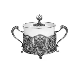 Серебряная сахарница "Герб" с чернением