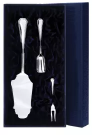 Серебряный десертный набор "Элегант": вилка для лимона, лопатка для пирожного, совок для сахара