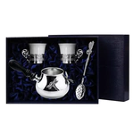 Silver set for coffee "Bohemian": strainer, turk, cups