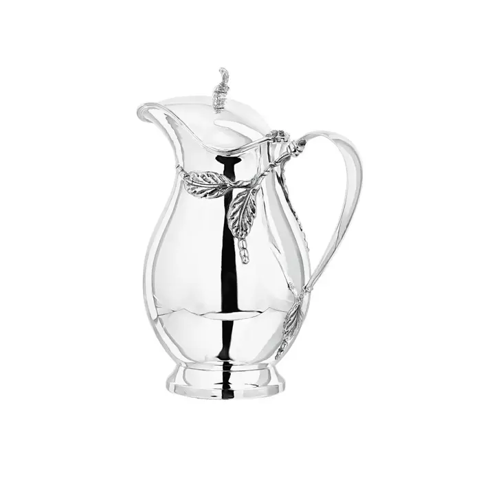 Серебряный кувшин "Листья" с крышкой