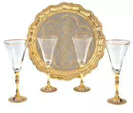 Набор для вина "Праздничный" на 4 персоны, Златоуст