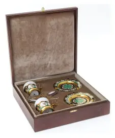 Кофейный набор "Пробуждение весны" на 2 персоны, с агатом, Златоуст