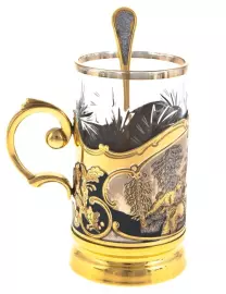 Подстаканник "Охота на лося" Златоуст