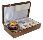 Икорница с 3 стопками "Дары Нептуна" яшма, Златоуст