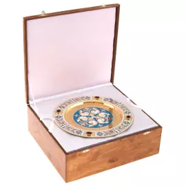 Чайный набор "Чёрный агат" на 2 персоны, с эмалями, Златоуст