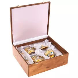 Чайный набор "Чёрный агат" на 2 персоны, с эмалями, Златоуст