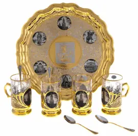 Чайный набор "Москва" на 4 персоны, Златоуст Чайный набор "Москва" на 4 персоны, Златоуст