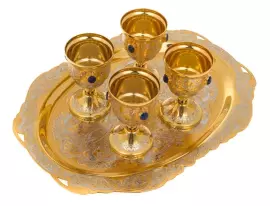 Водочный набор на 4 персоны с лазуритом "Чарка" Златоуст